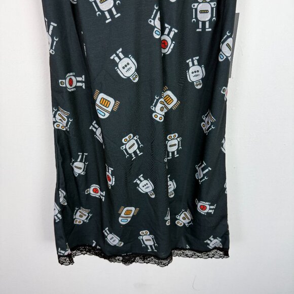 NWT Modcloth Breakfast for Dinner Sleep Bright Nightgown Robots Size Medium M - Picture 4 of 12